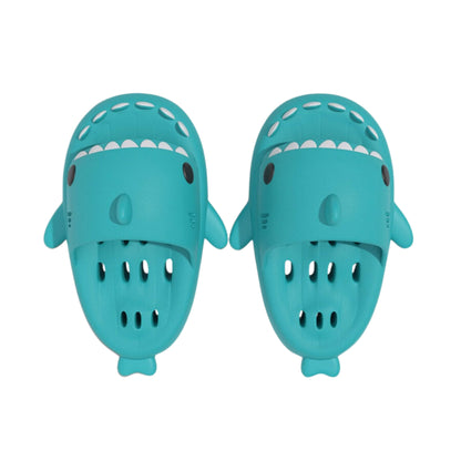 Quick Drying Shark Slides Unisex EVA slippers, breathable material, mid-heel (3.5 cm), available in sizes 36-45. Perfect for beach and casual wear