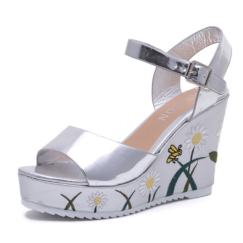 Floral Embroidered Platforms for women