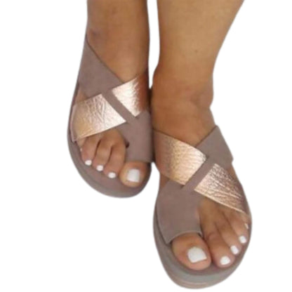 Toe mid heel wedge sandals