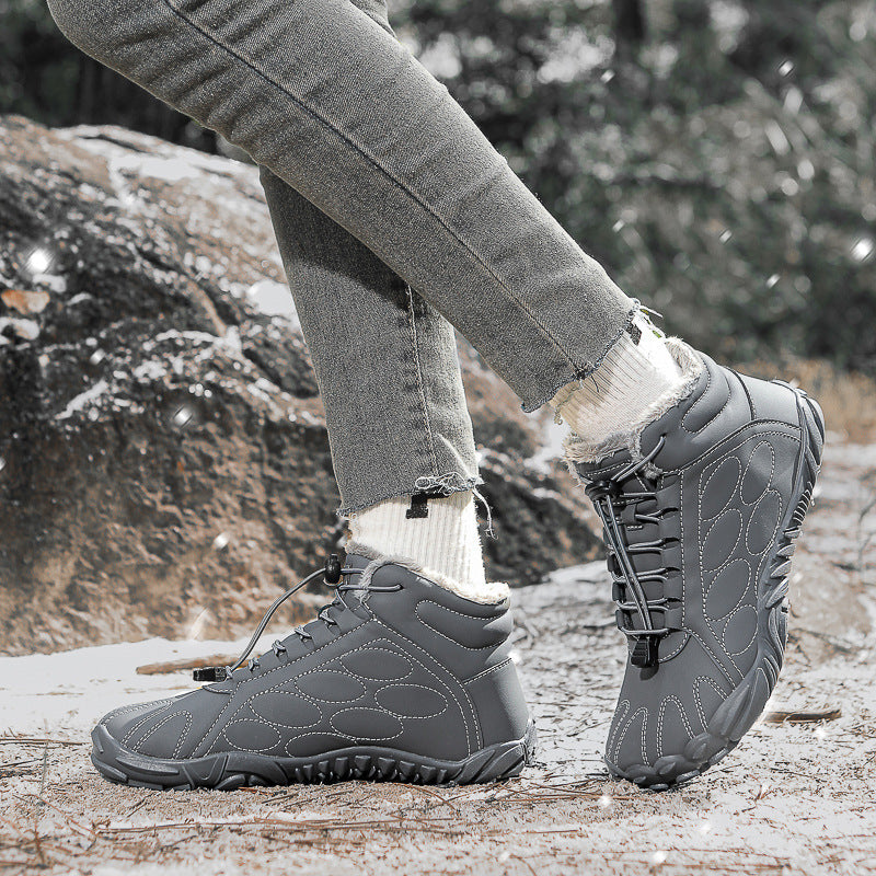 Outdoor Sports Cotton Shoes Men And Women Fleece-lined Warm Snow Boots