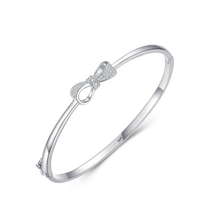 Sterling Silver Bow Bracelet S925