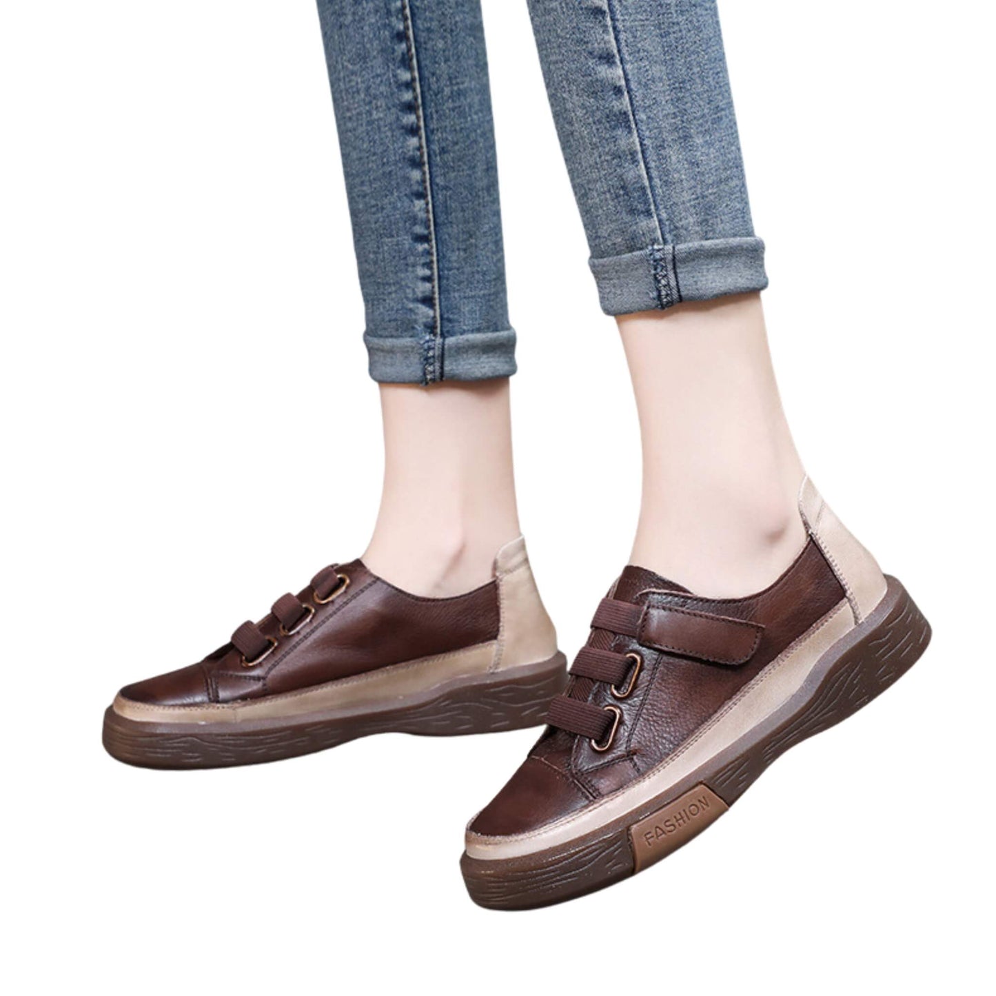 Spring And Autumn Women's Genuine Leather Retro Casual Shoes