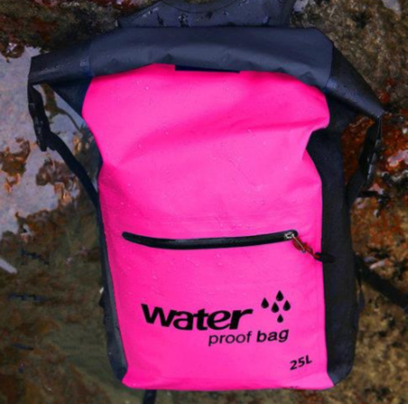 A rugged waterproof mountaineering bag designed for outdoor adventures, featuring durable material and multiple compartments for efficient gear storage. The bag has adjustable padded shoulder straps, a secure top flap, and side pockets for water bottles or tools. Ideal for hiking, climbing, and camping, offering both water resistance and comfort for long treks