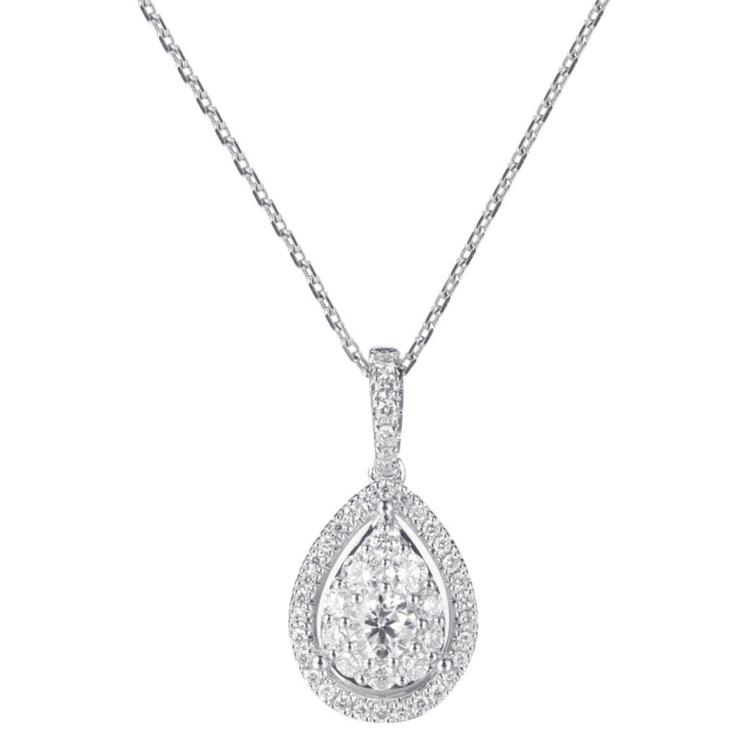 S925 Sterling Silver Pendant With Clover Diamond Necklace