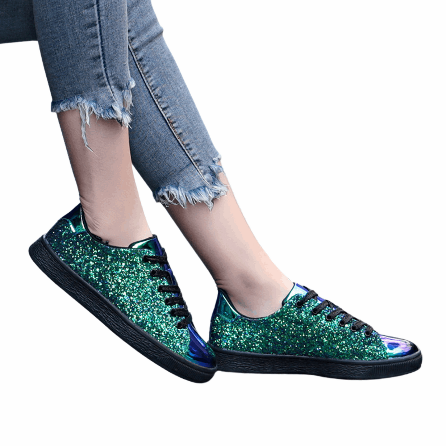 Color Sequin Street Low Shoes - Trendy low-profile shoes adorned with colorful sequins, perfect for making a stylish statement. Designed for casual wear, these shoes combine comfort and flair, ideal for adding a fun touch to any streetwear outfit