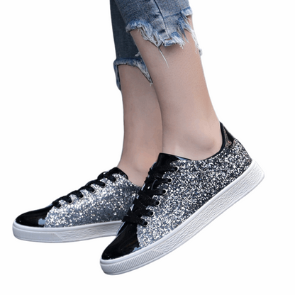 Color sequin street low shoes