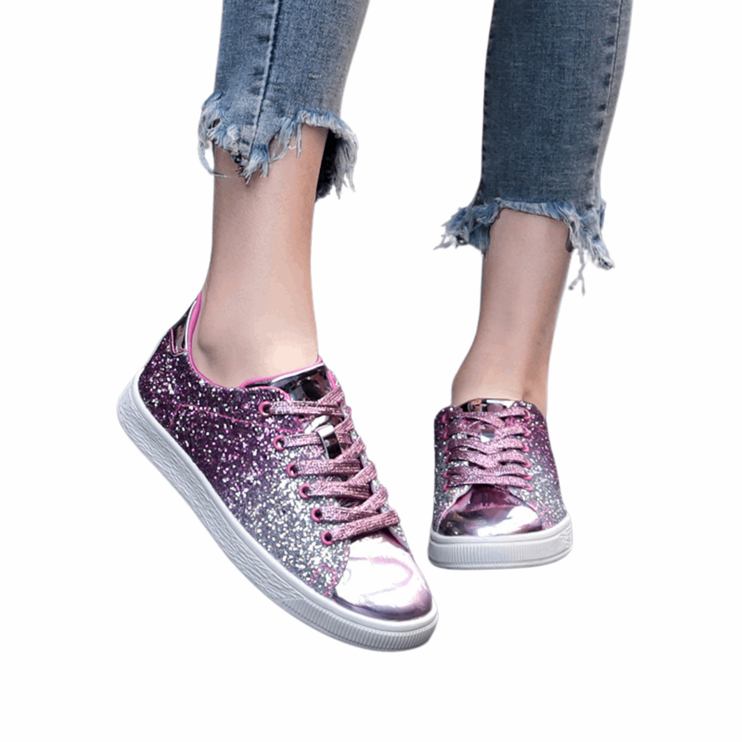 Color Sequin Street Low Shoes - Trendy low-profile shoes adorned with colorful sequins, perfect for making a stylish statement. Designed for casual wear, these shoes combine comfort and flair, ideal for adding a fun touch to any streetwear outfit