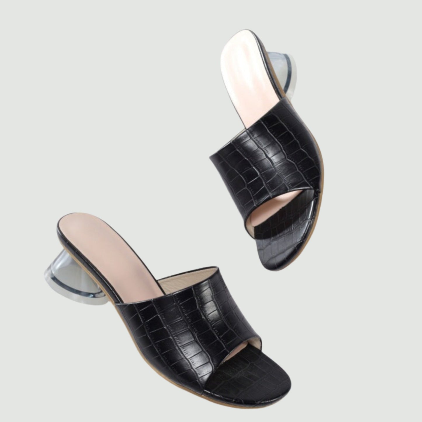 Crystal heel square toe sandals for women with cross straps, tapered heel, imitation leather interior, and low upper, perfect for European and American style