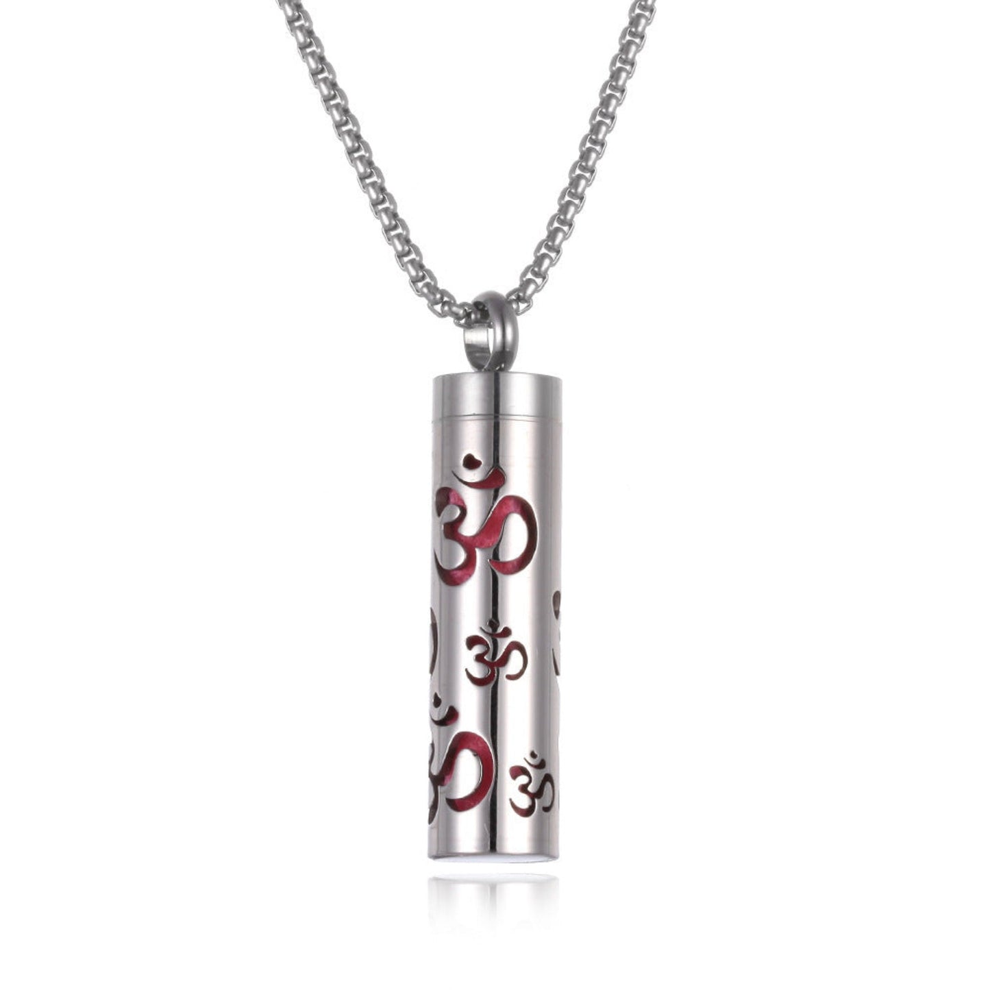 Stylish pendant necklace with an essential oil diffuser, featuring an intricate design that allows for a subtle release of fragrance, perfect for a personal, on-the-go aromatherapy experience.