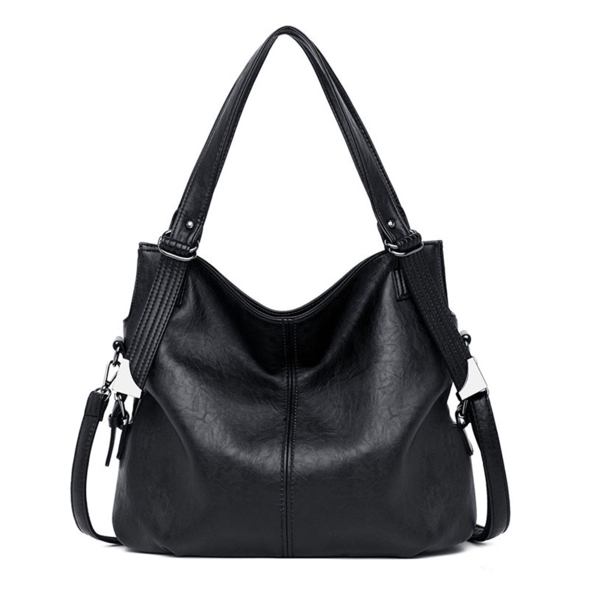 Eternal Beauty Vintage Leather Bag - Soft square retro handbag with a comfortable handle. Stylish and functional for daily use