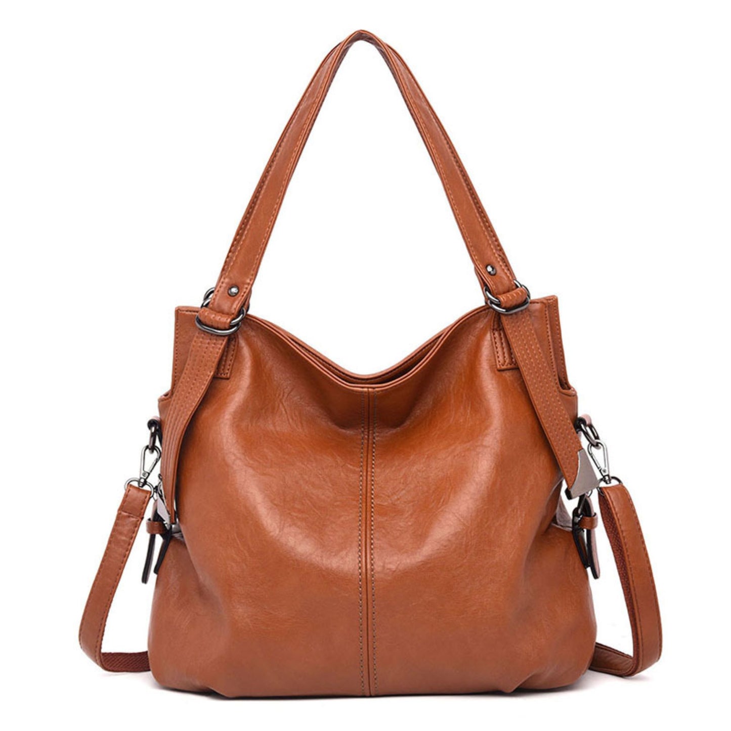 Eternal Beauty Vintage Leather Bag - Soft square retro handbag with a comfortable handle. Stylish and functional for daily use