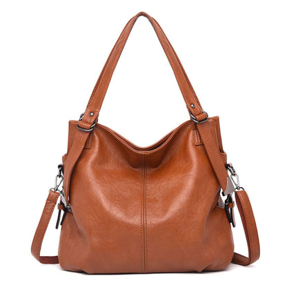 Eternal Beauty Vintage Leather Bag - Soft square retro handbag with a comfortable handle. Stylish and functional for daily use