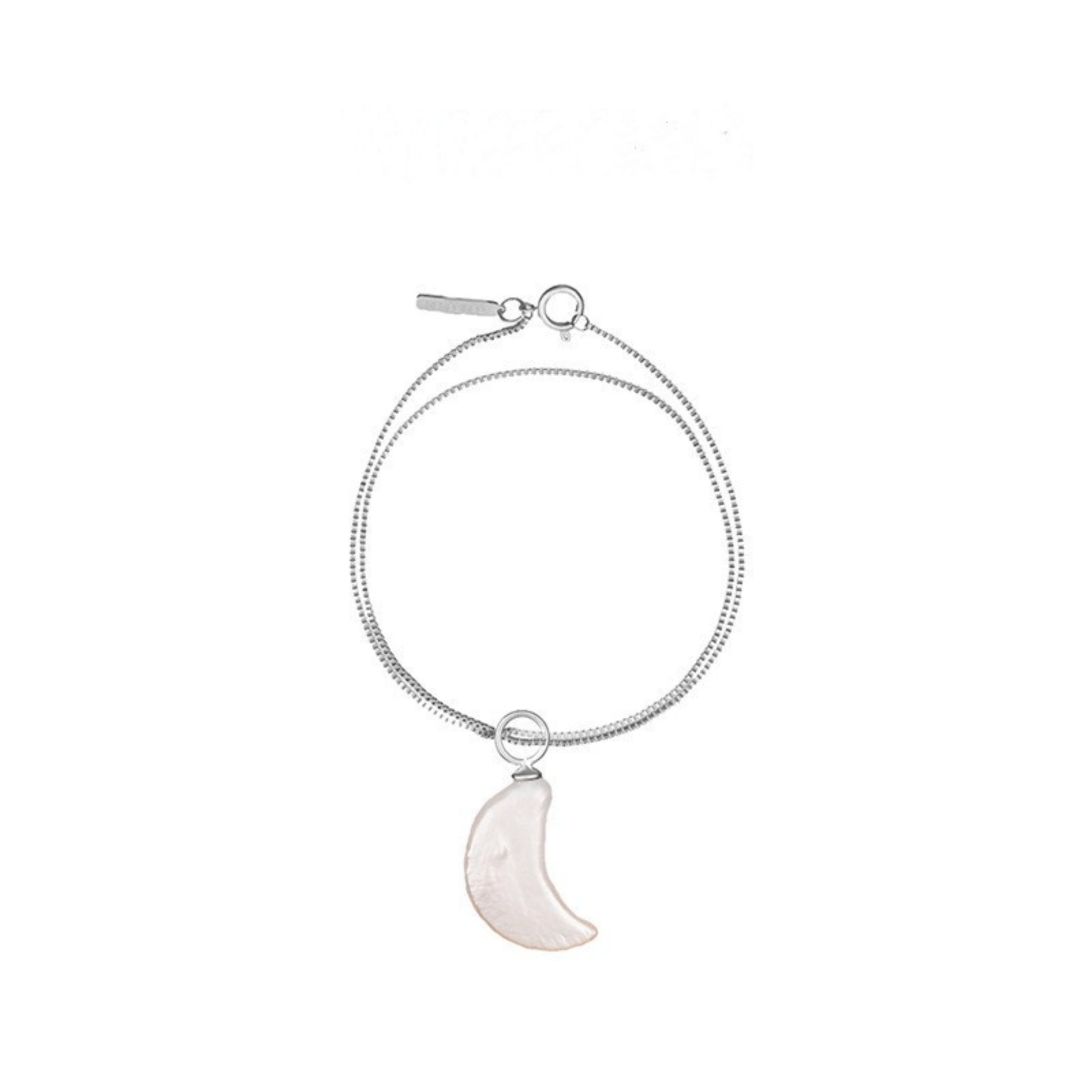 Freshwater pearl moon-shaped pendant necklace for women, gold and silver plated, made with copper and electroplated finish