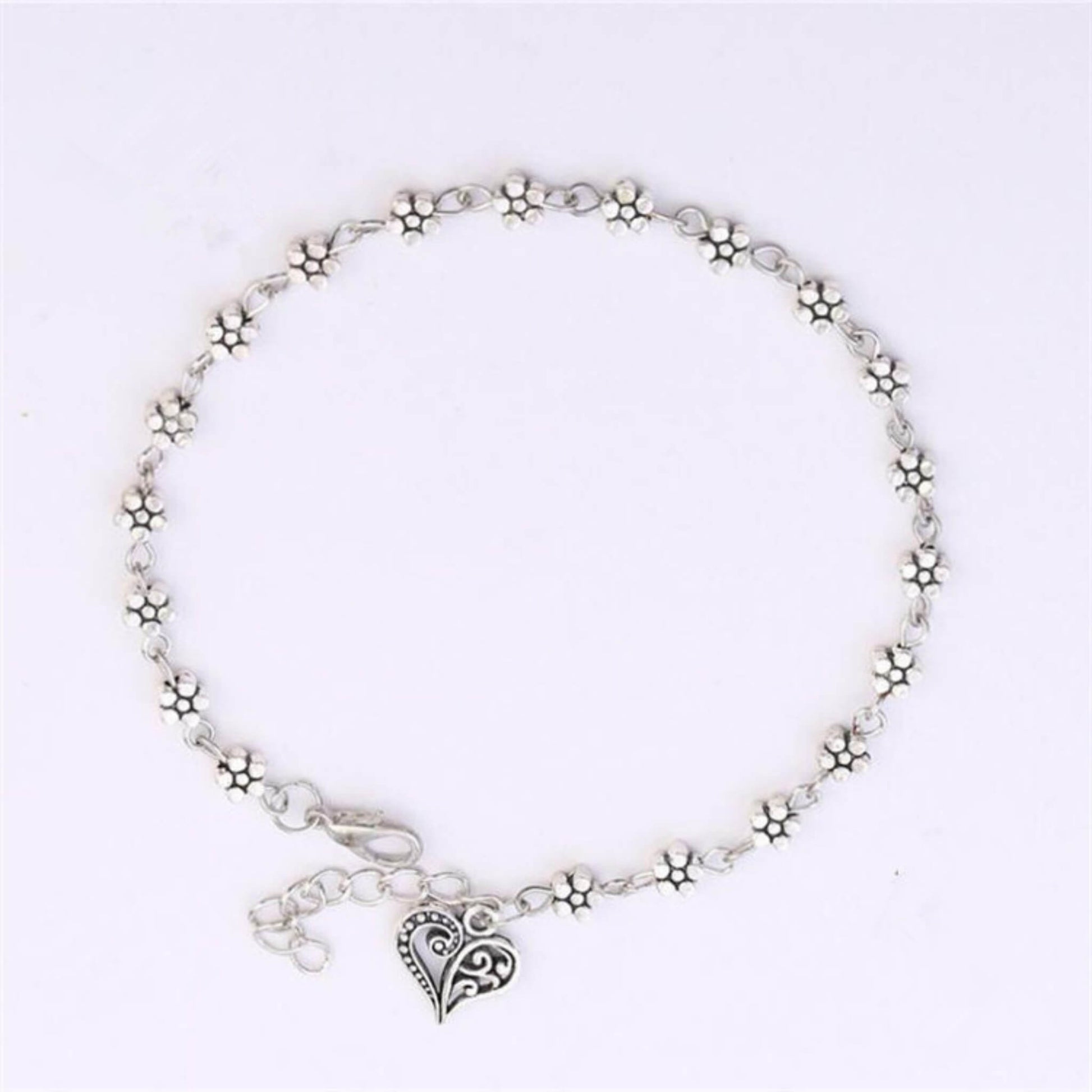 Heart-Shaped Anklet - Tibetan Silver stylieday.com