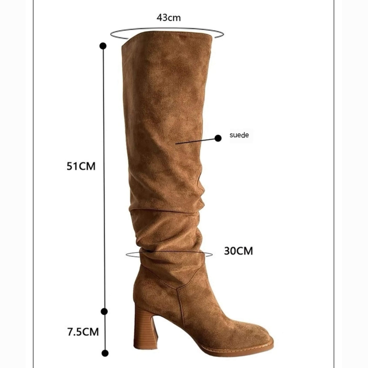 High Knight Big Tube Circumference Pile Style Boots For Women stylieday.com