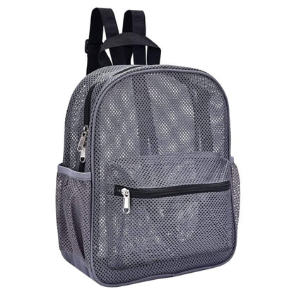 High Load-Bearing Mini Mesh Backpack in light gray, blue, black, and red. Waterproof, wear-resistant, and suitable for both men and women