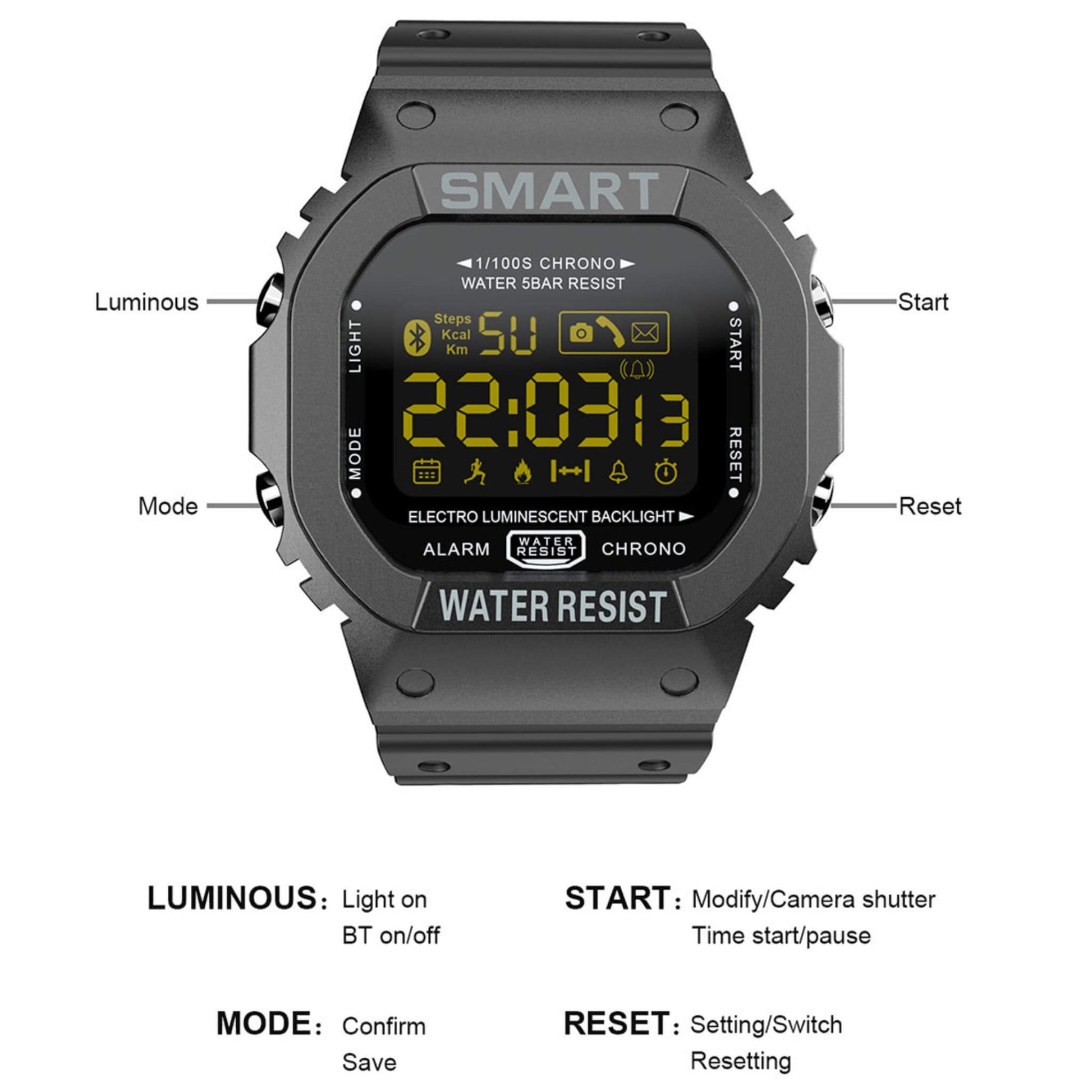 LOKMAT MK22 Smartwatch for Android with step counting, smart reminders, and sleep analysis, featuring a comfortable TPU wristband