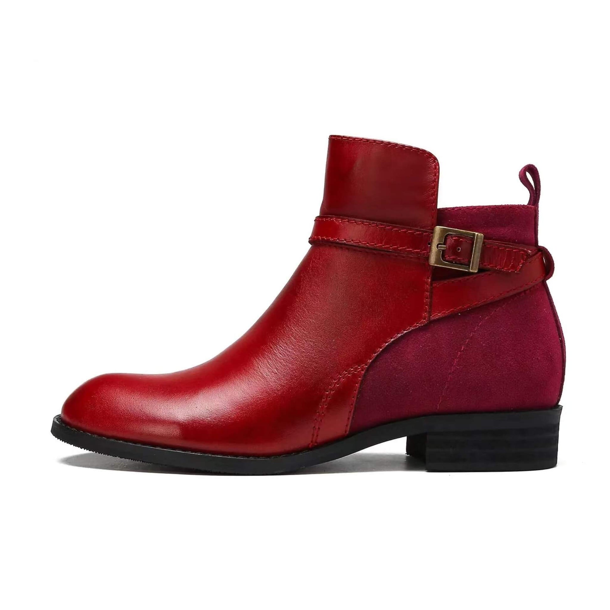 Low Heel Boot Women Buckle Shoes Fall Winter Waterproof Boots stylieday.com