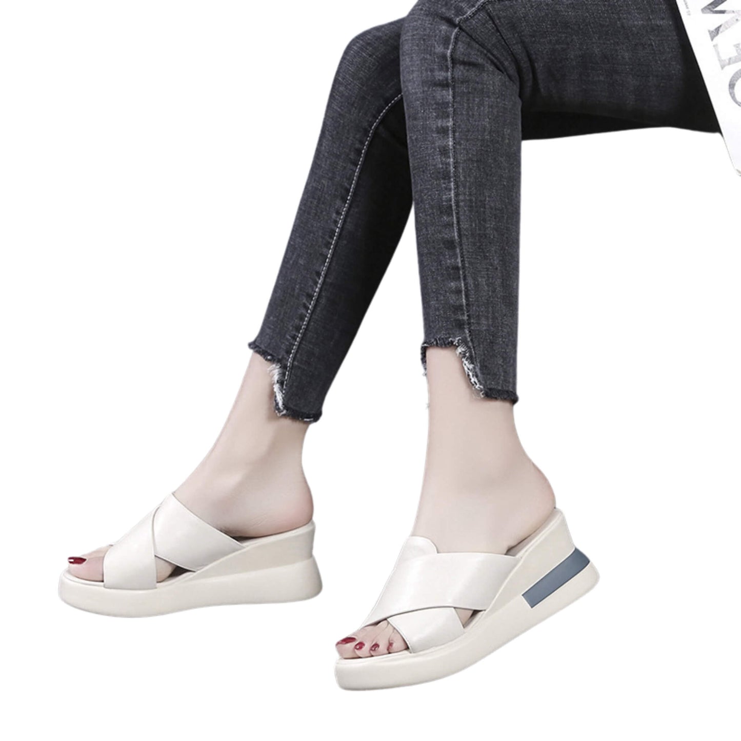 Luxury Lift High Heel Sandals with PU upper, fish mouth toe shape, available in black, beige, buckle styles. Ideal for trendy fashion-forward women