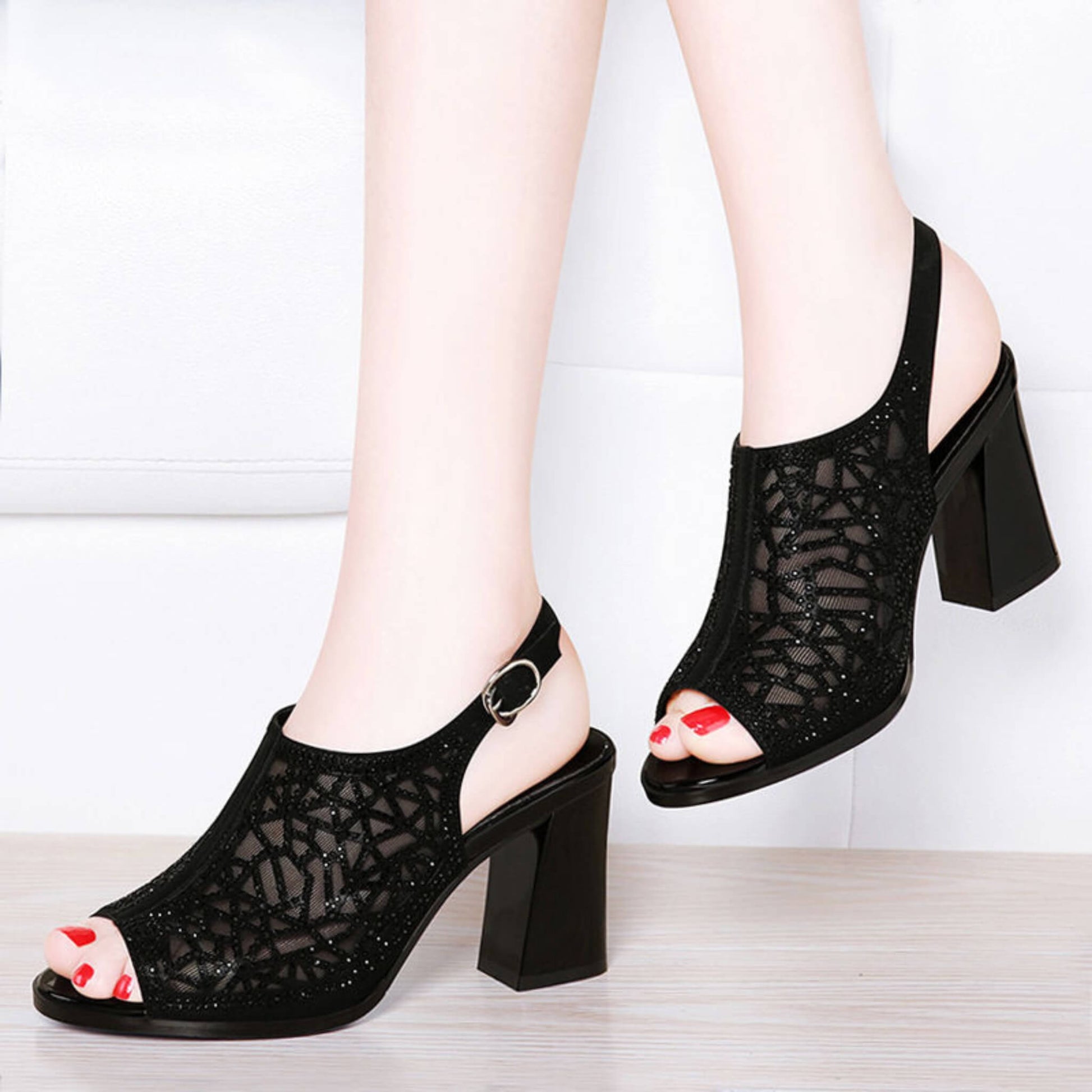 Shop stylish Mesh High-heeled Sandals for women, offering elegance, comfort, and various color options. Perfect for fashion-forward looks and special occasions