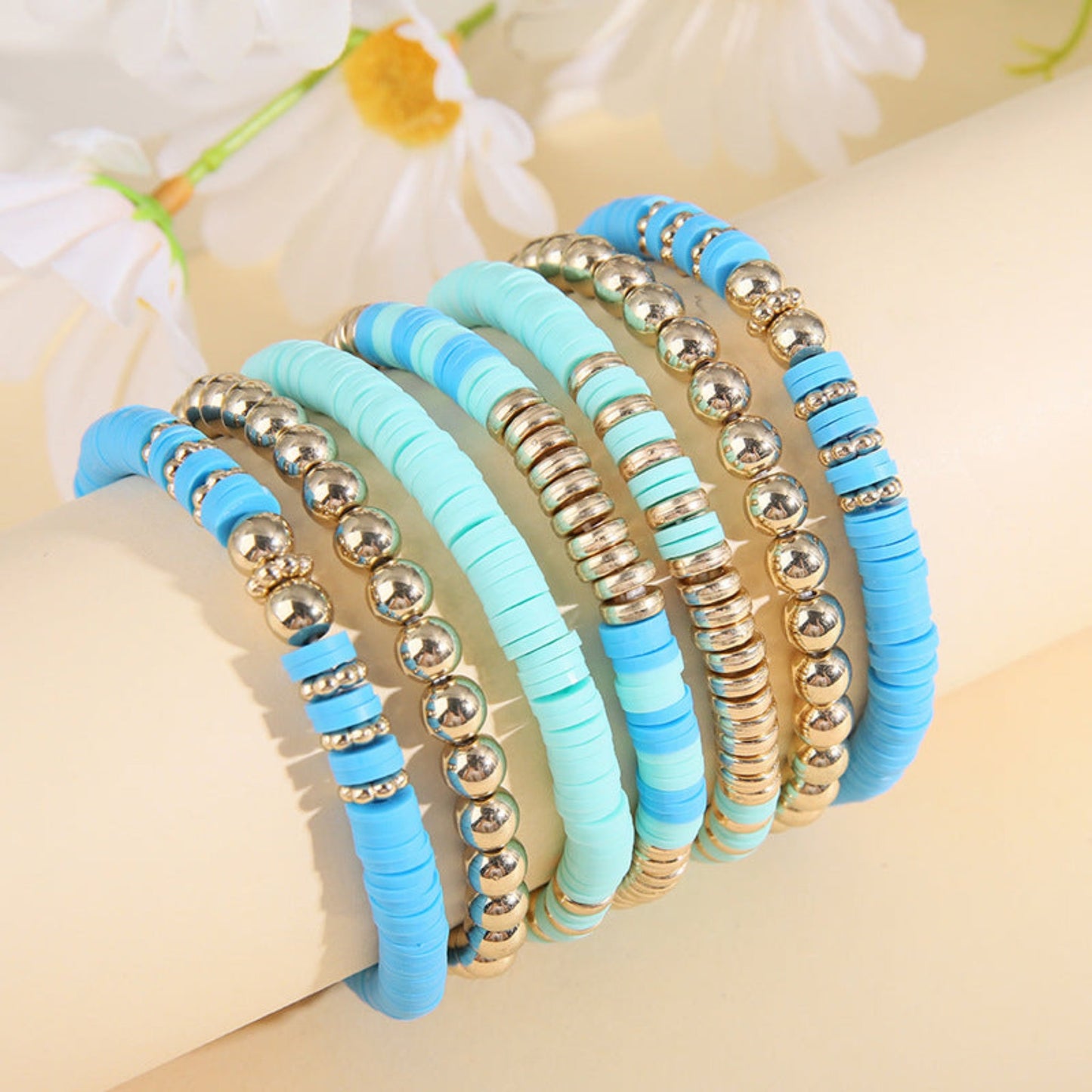 Bohemian Polymer Clay Bracelet Set