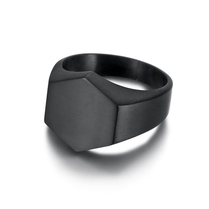 Simple Geometric Titanium Steel Neutral Ring