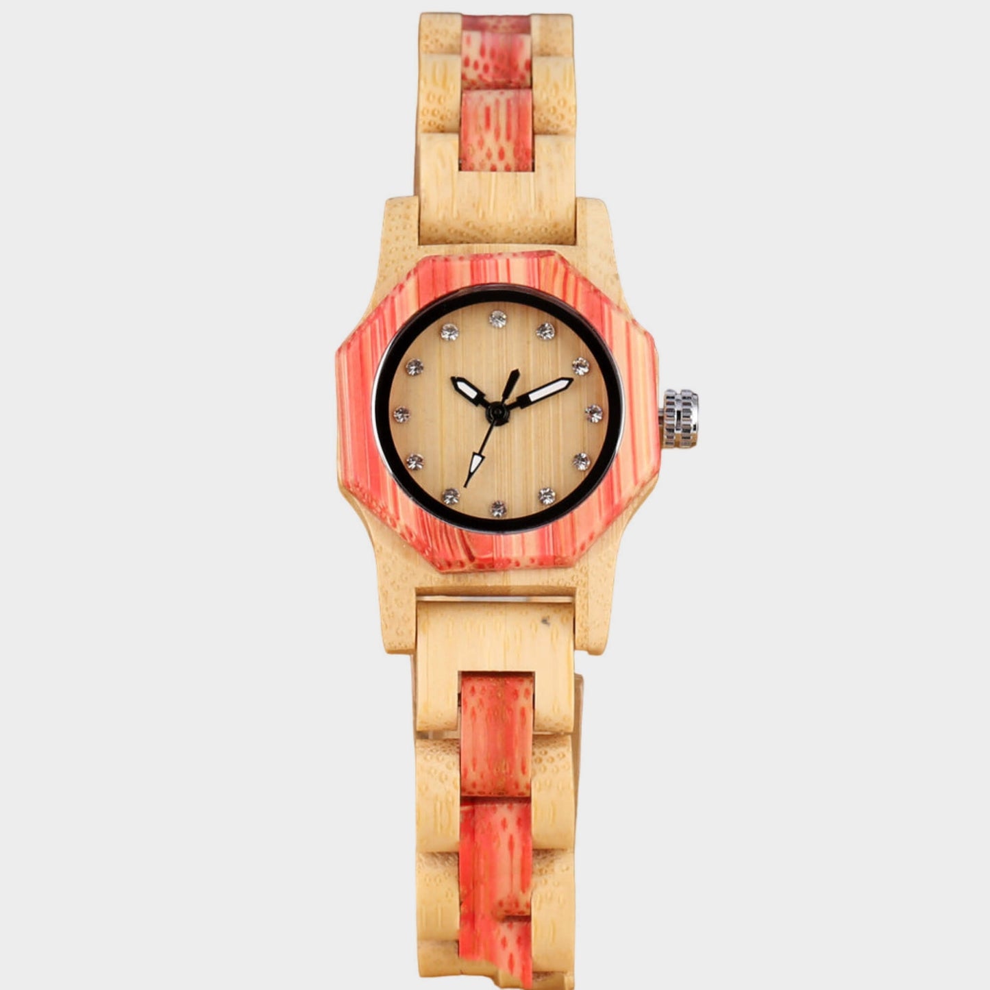 Octagon Diamond Wooden Watch stylieday.com