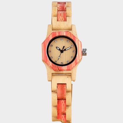 Octagon Diamond Wooden Watch stylieday.com