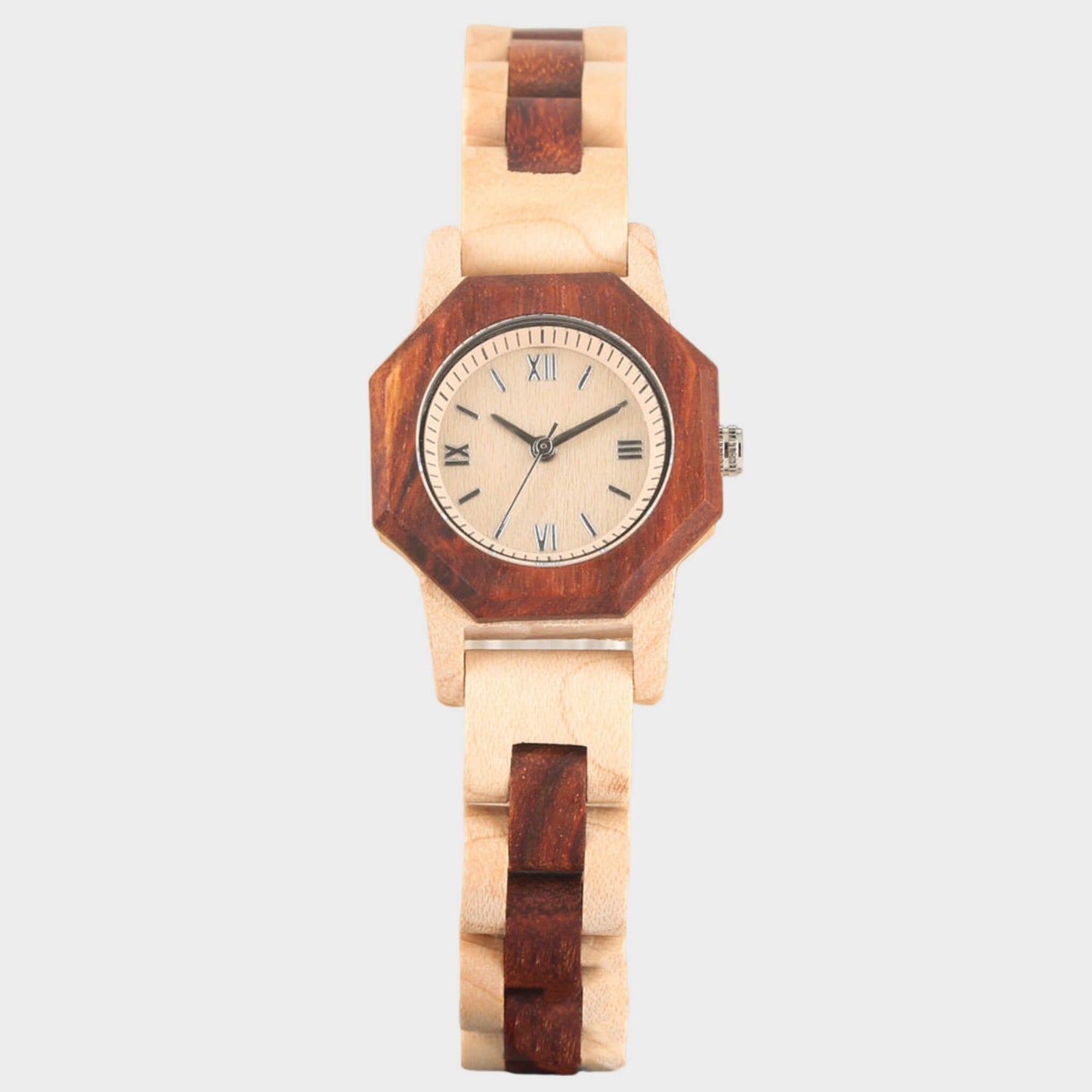 Octagon Diamond Wooden Watch stylieday.com