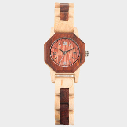 Octagon Diamond Wooden Watch stylieday.com