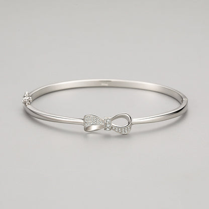 Sterling Silver Bow Bracelet S925 stylieday.com