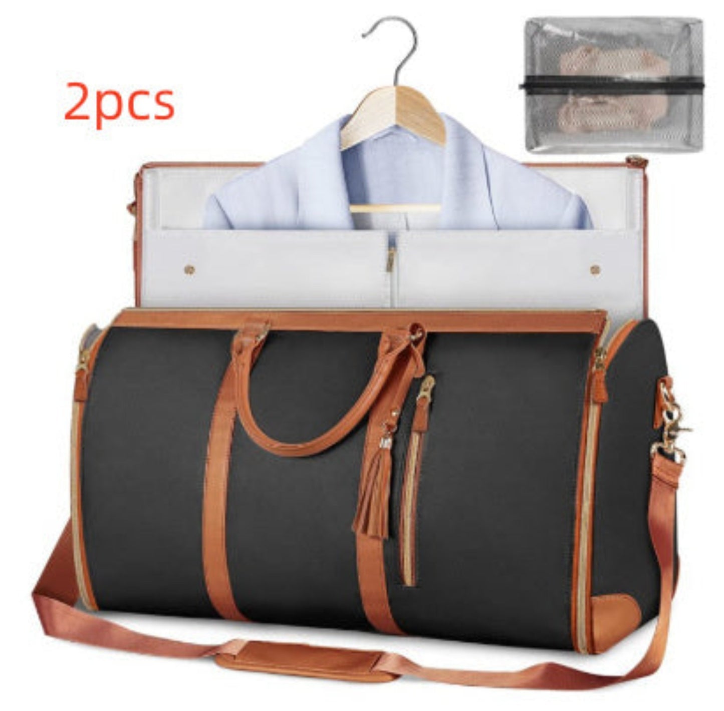 Waterproof travel duffle handbag in a sleek design, featuring sturdy handles and a detachable shoulder strap, set against a scenic outdoor backdrop