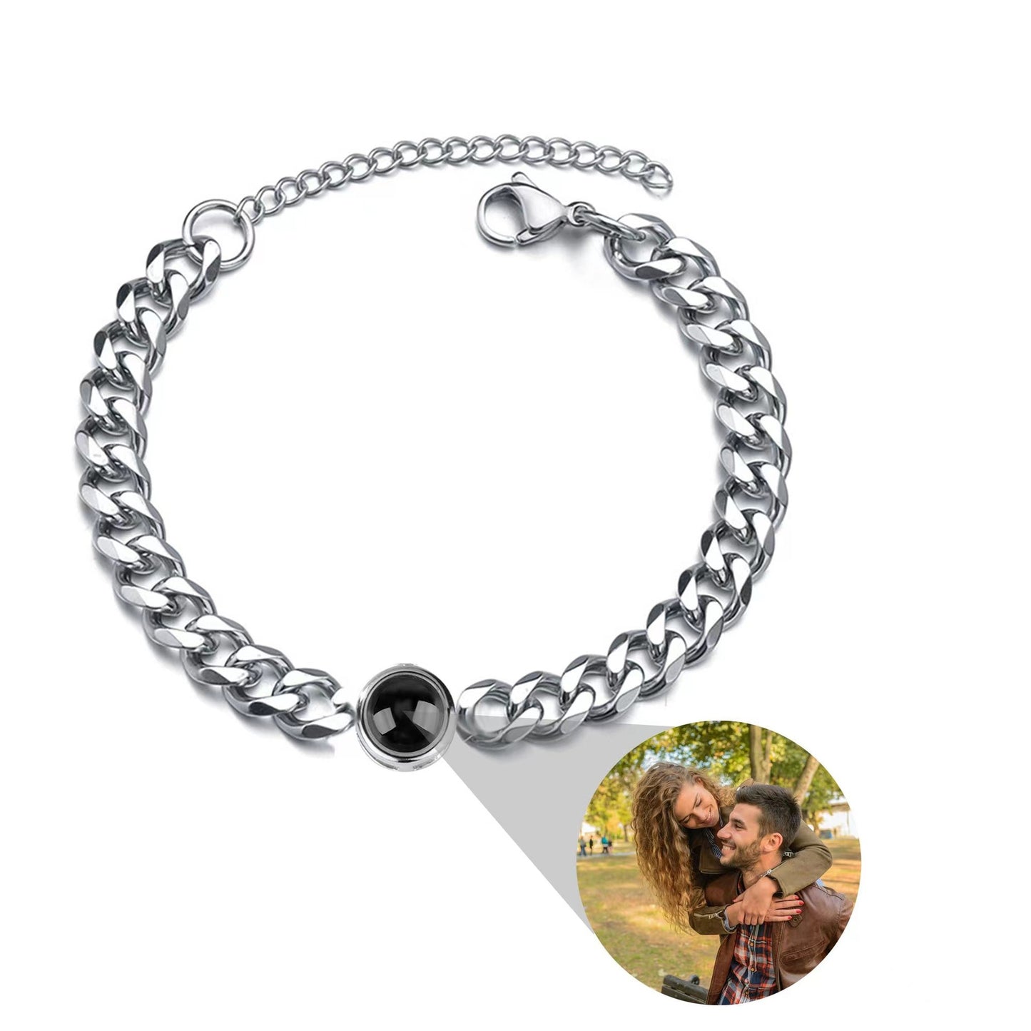 Photo Projection Bracelet - Titanium Steel