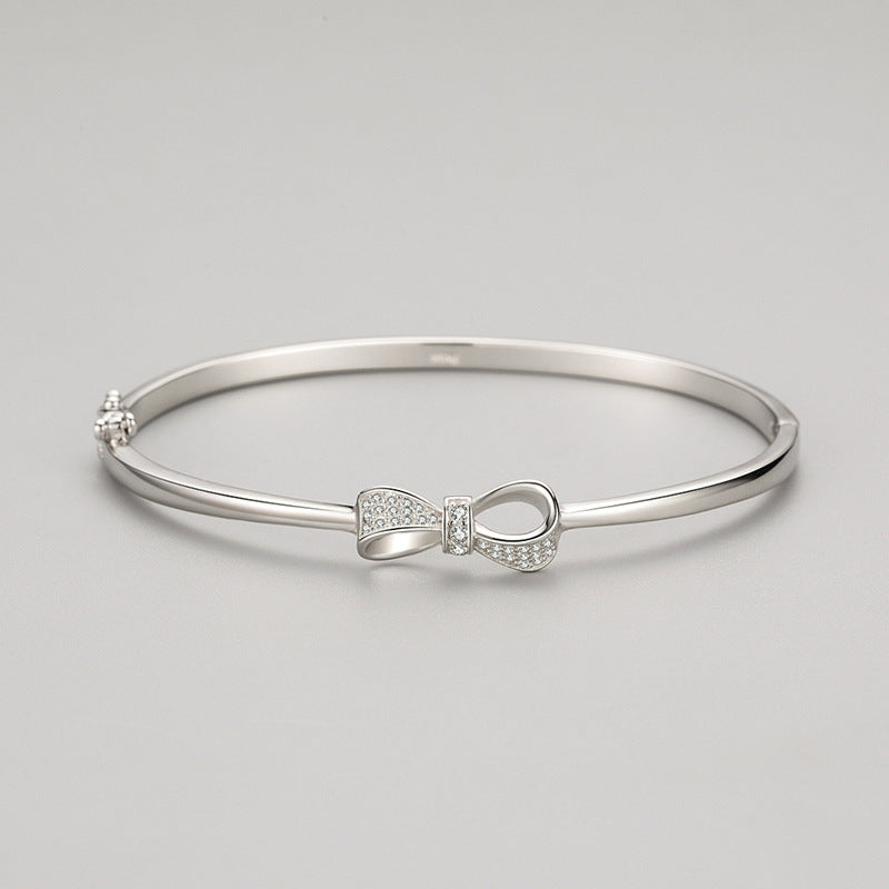 Sterling Silver Bow Bracelet S925