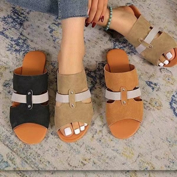 Fish Mouth Sandals with Belt Buckle