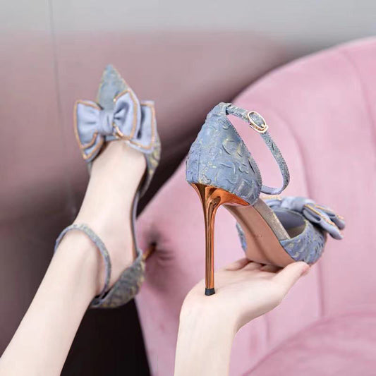 Elegant Bowknot High Heel Shoes for Women - Stylish footwear featuring a chic bowknot design, perfect for dressing up any outfit for special occasions or nights out.