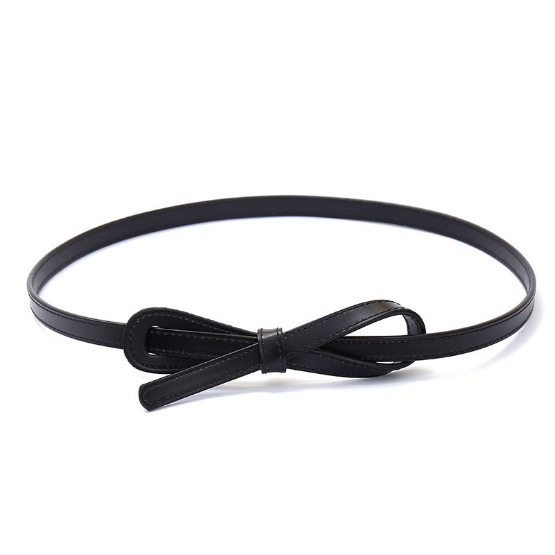 Thin Belt Women's Faux Leather All-match Knotted Decorative Belt