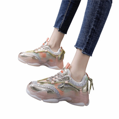 Breathable Platform Gradient Sneakers for Women