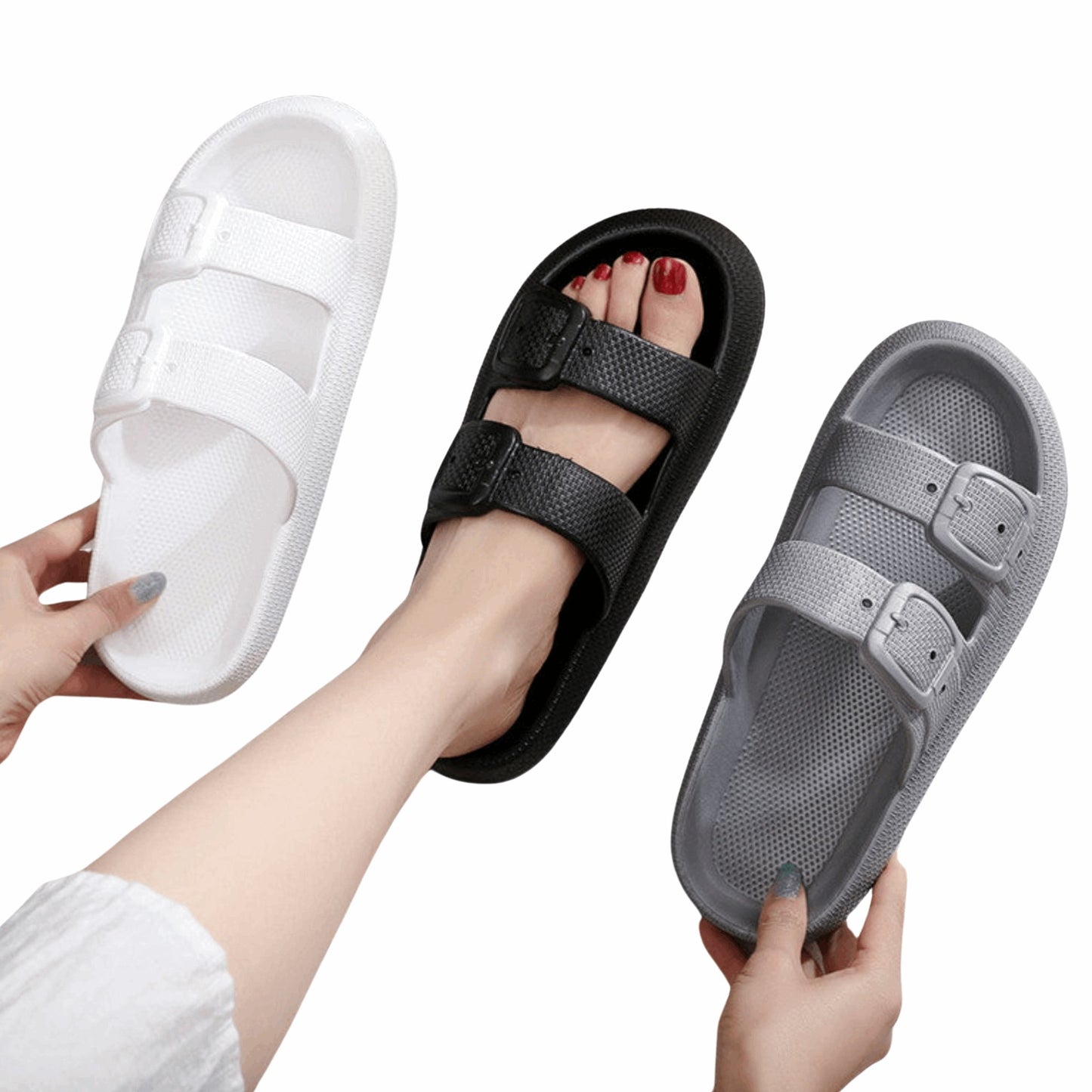 Buckle Slippers for Women & Men | EVA Outdoor Indoor Thick - Soled