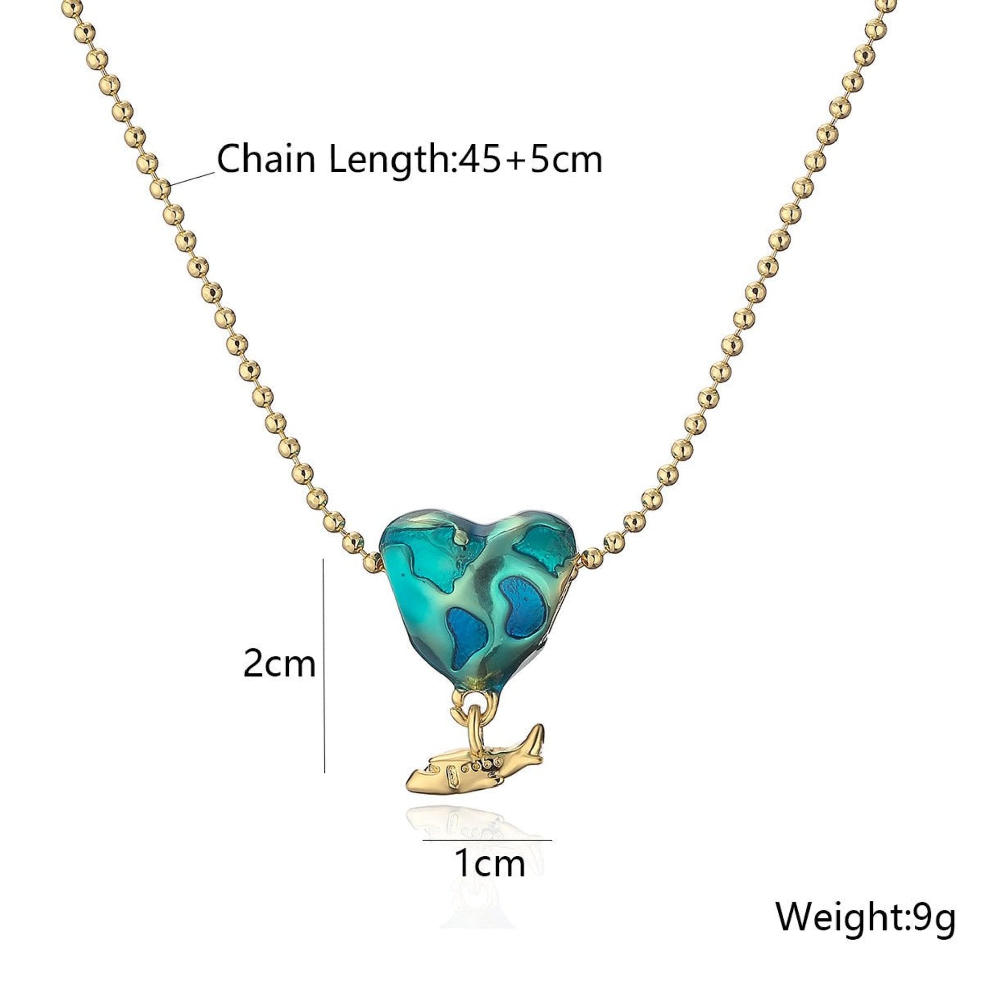 Copper airplane love pendant necklace with heart shape, simple style, available in color options 23883 and 23884