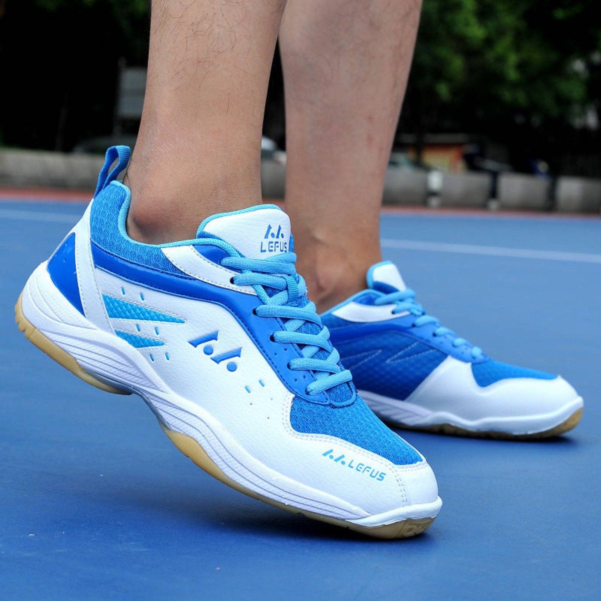 Graffiti Badminton Training Shoes for Men & Women - Crystal Upper, MD Sole, Casual Style, Available in Blue, Sky Blue, Yellow. Sizes 36-45