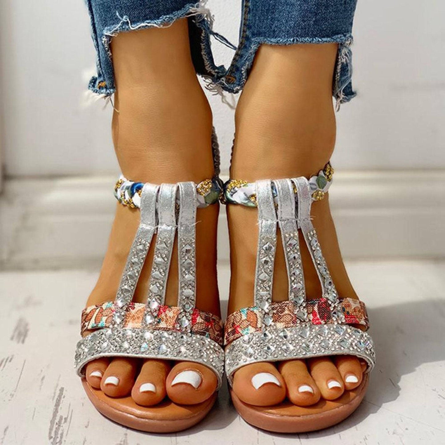 Bohemian Fish Mouth Sandals for Women | Wedge Heel & Breathable