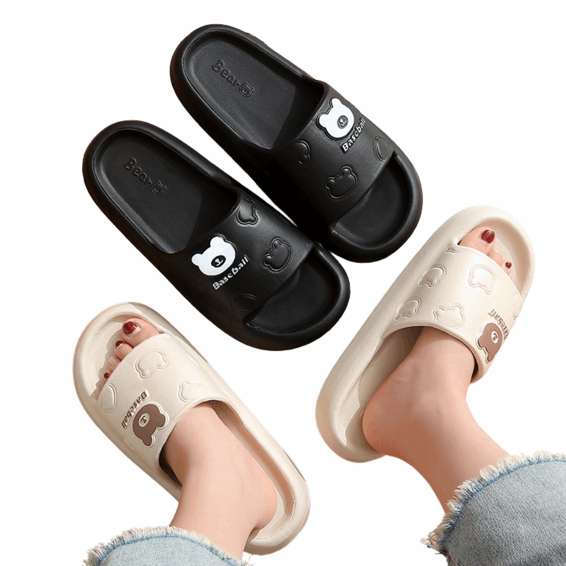 Cartoon Bear Summer Slippers | Breathable & Comfortable EVA