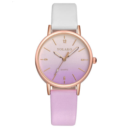 Candy Gradient Watch | Quartz, Casual Style, Imitation Leather