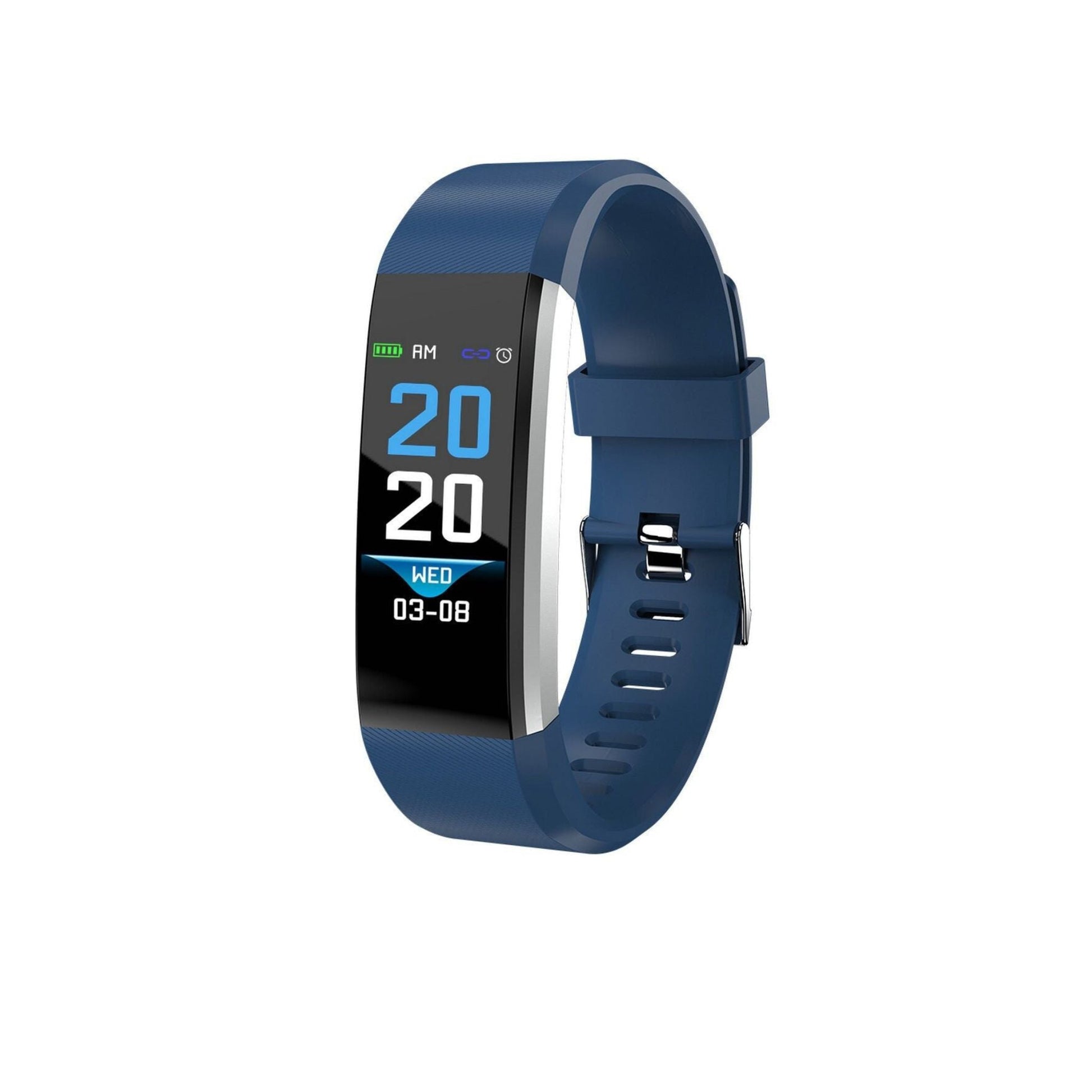 115+ Fitness Tracker with heart rate, blood pressure, sleep, and step monitoring. Waterproof, Bluetooth, and compatible with Android & iOS devices