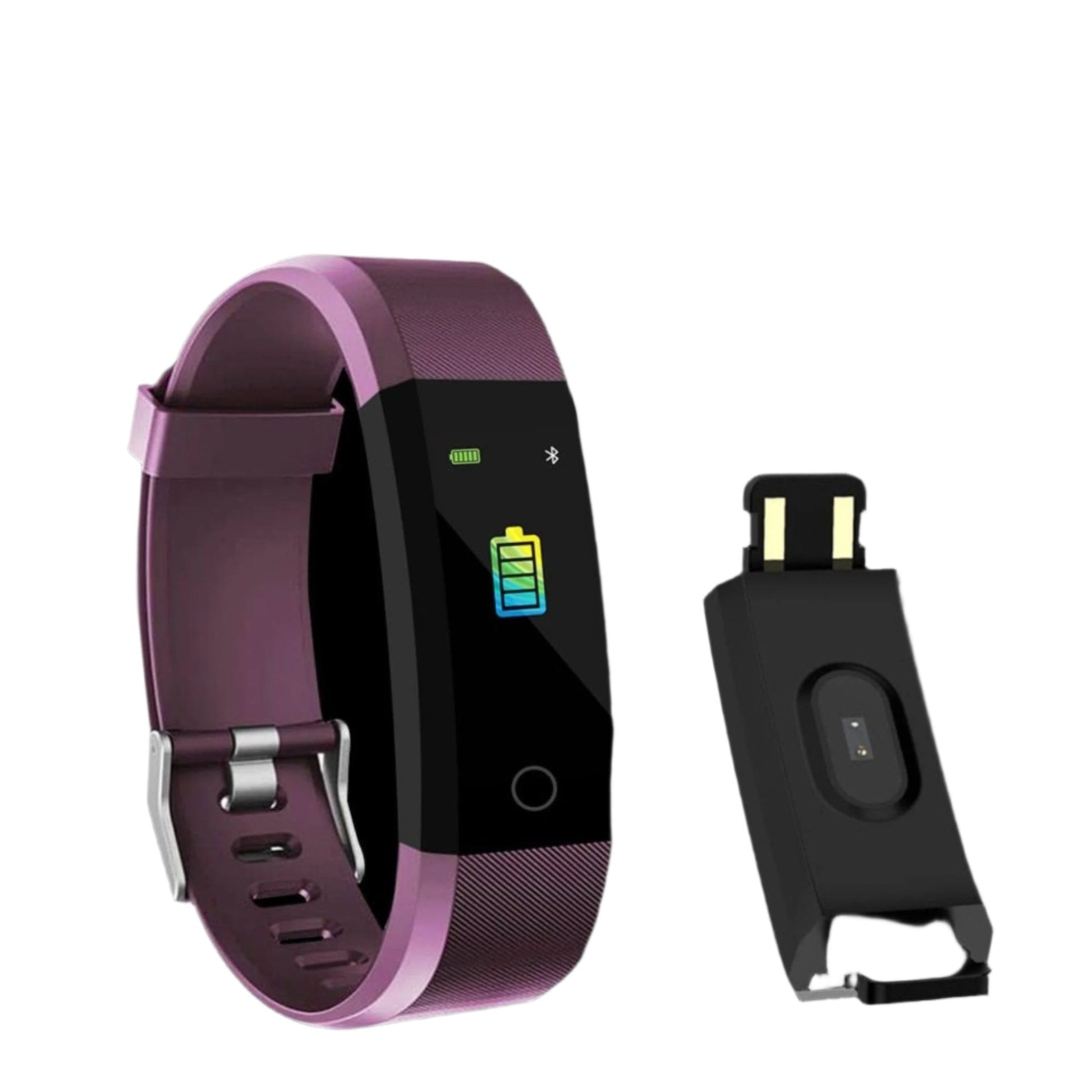 115+ Fitness Tracker with heart rate, blood pressure, sleep, and step monitoring. Waterproof, Bluetooth, and compatible with Android & iOS devices