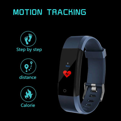 115+ Fitness Tracker with heart rate, blood pressure, sleep, and step monitoring. Waterproof, Bluetooth, and compatible with Android & iOS devices