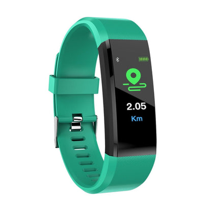 115+ Fitness Tracker with heart rate, blood pressure, sleep, and step monitoring. Waterproof, Bluetooth, and compatible with Android & iOS devices