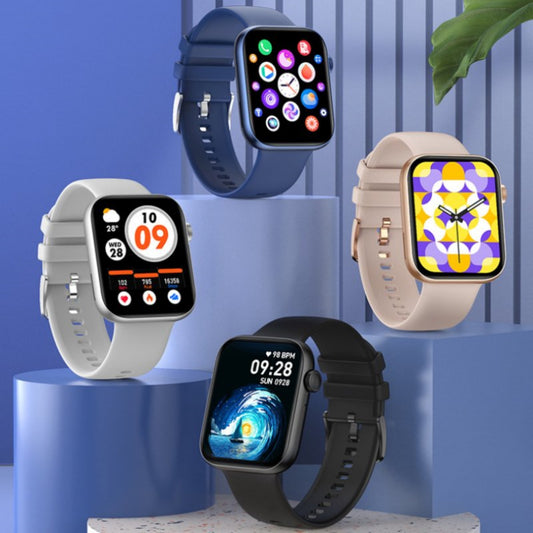 A 202 HD smartwatch featuring a sleek touchscreen display, equipped with heart rate and blood pressure monitoring capabilities. The watch includes various fitness tracking features, such as step counting, sleep analysis, and calorie tracking. Designed with a modern, lightweight build and a comfortable adjustable band, it is ideal for health-conscious individuals and tech enthusiasts alike